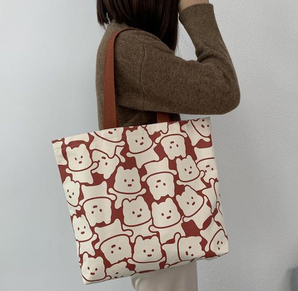 

canvas women's bag one-shoulder cute literary large-capacity student travel bags