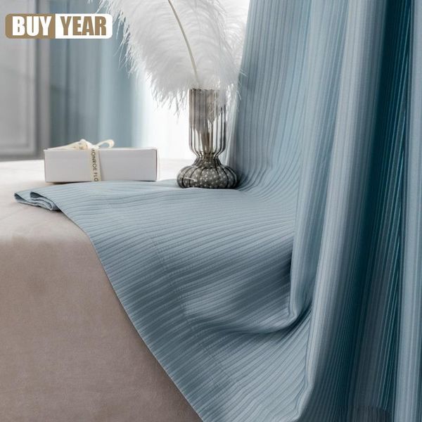 

curtain & drapes the micro-pearl stripe imitation silk nordic style fabric pure color series curtains for living dining room bedroom