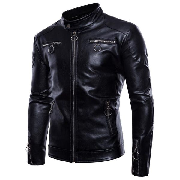 Jaqueta de couro falso de pele masculina plus tamanho motocicleta bonito roupas tops
