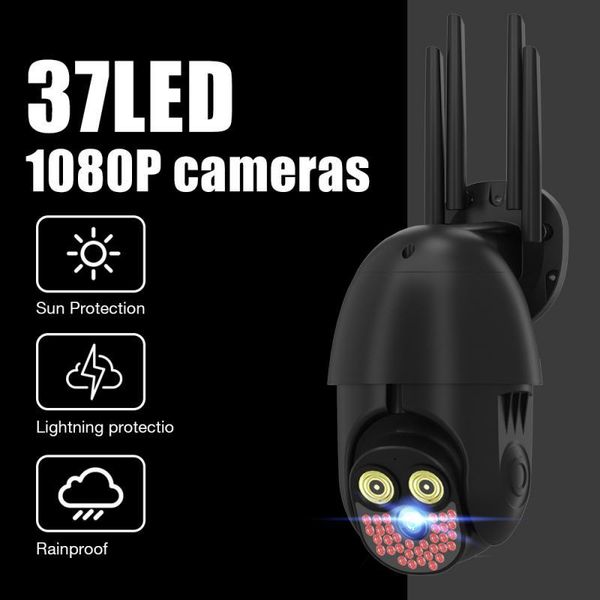 

cameras 1080p wireless wifi hd camera outdoor waterproof home security with 37 leds infrared night webcam support cloud storage/tf card