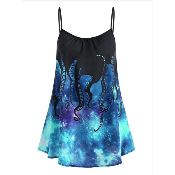 

women's tanks & camis summer ocs print camisole ete femme 2021 plus size 3d starry sky printing spagetti strap 5xl women casual cami, White