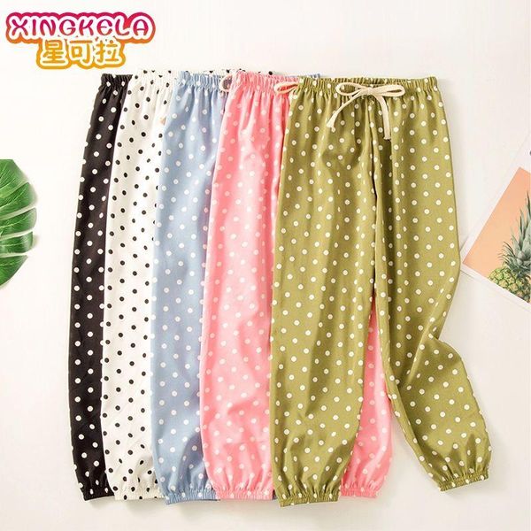 

trousers girls anti-mosquito pants kids summer thin loose chiffon dot harem children's clothing teen casual long beam, Blue