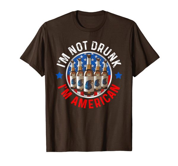 

funny july 4th drinking shirts i'm not drunk i'm american t-shirt, White;black