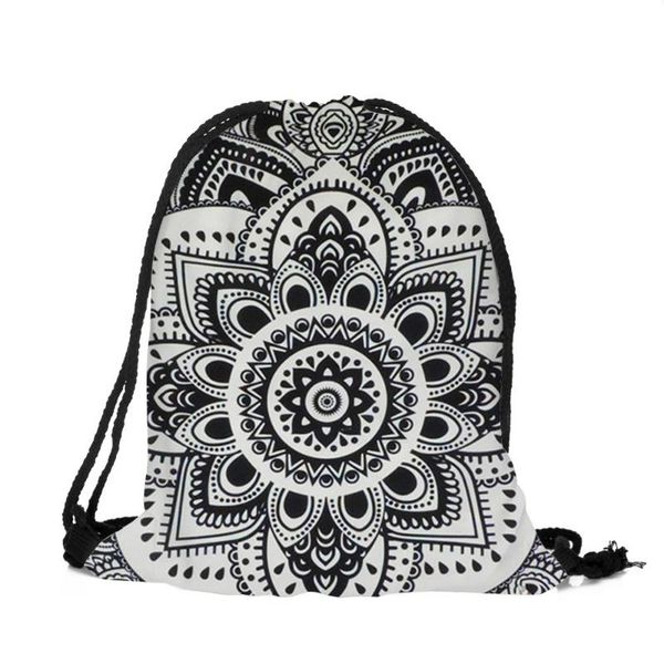

backpack fashion drawstring bag backpacks mandala 3d printing school bags mochila feminina masculina
