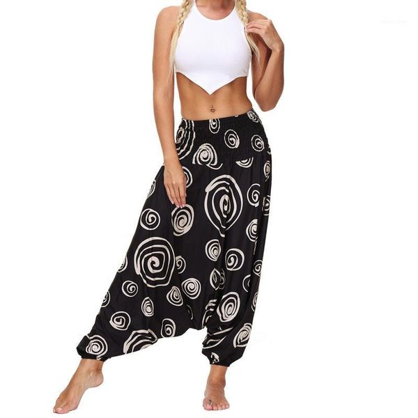 

yoga outfit bohemian printing pants women fashion summer loose trousers thin casual fitness high waist knickerbockers