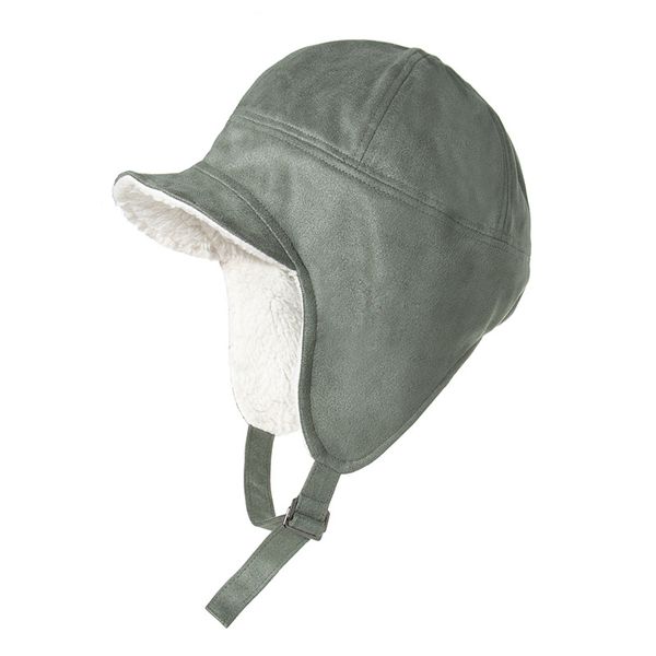 

fashion designers hats autumn and winter windproof cycling cold-proof lambswool double-layer thickened outdoor duck tongue fleece hat earfla, Blue;gray