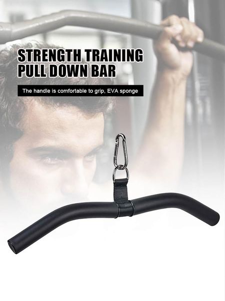 

cable machine straight bar with rubber handle pull down gym attachments accessories for home workout dropship