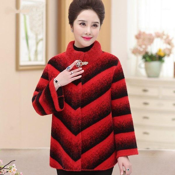 

women's wool & blends 2021 temperament spring and autumn dress noble western style mink velvet outer jacket, Black