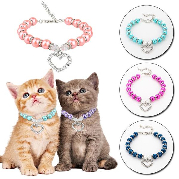 

cat collars & leads noble pet collar pearl necklace for supplies love pendant necklaces puppy dog pets jelwery