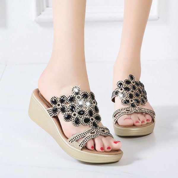 

slippers 2021 women sandals soft stitching ladies comfortable flat open toe beach shoes woman footwear, Black