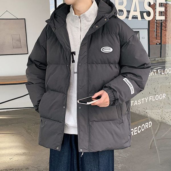 

cotton men's autumn and 2021 new thickened down tooling cotton padded et winter trend, Black