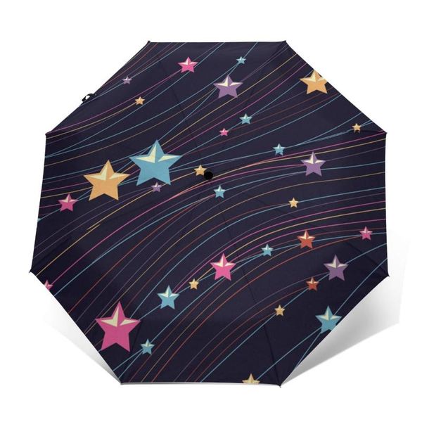 

umbrellas colorful stars and lines in the night sky windproof automatic folding inverted umbrella portable paraguas for man woman