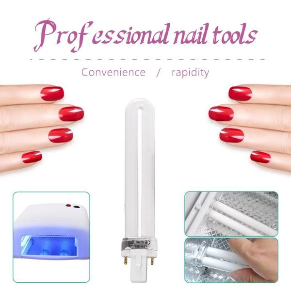 

nail art kits professional u-shaped 365nm uv gel dryer 9w light lamp tube replacement curing manicure tool