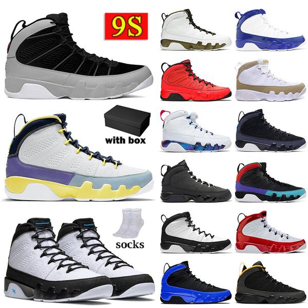 

a9 with box designer mens basketball shoes authentic jumpman 9 9s 2021 nov.30th particle grey sport sneaker 3m racer blue unc gym red sliver