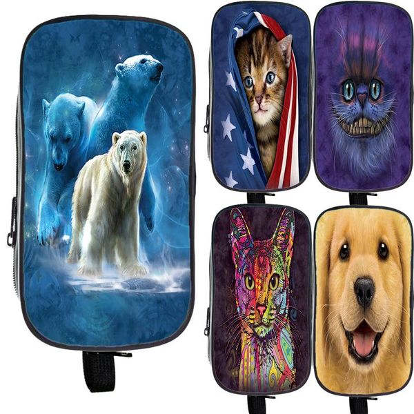 

cosmetic bags & cases kawaii animal polar bear concion cat dog case kids 3d print pencil cute zipper bag large capacity pen box