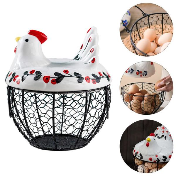 

1pc chicken shape storage basket vegetable egg holder (assorted color) baskets