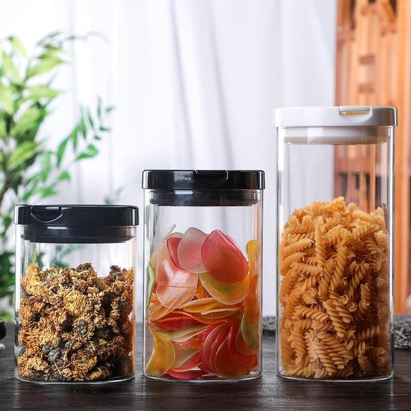 

650ml/750ml/950ml high borosilicate glass kitchen storage tank tea dry goods coffee beans multifuntional bottles & jars