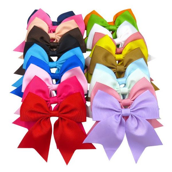 

2021 8inch ribbon hair boutique bow with alligator hair clip for baby hair accessories 196 colors available 10pcs/lot, Slivery;white