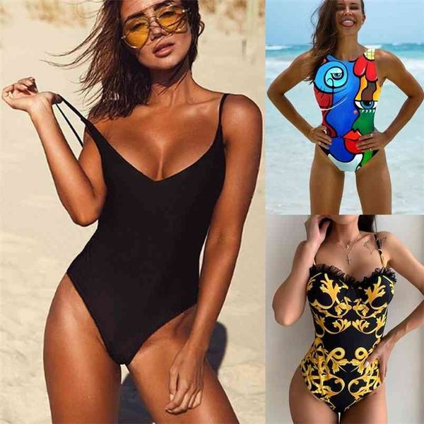 

swimsuit women swimwear female solid black thong backless monokini bathing suit xl 210630, White;black