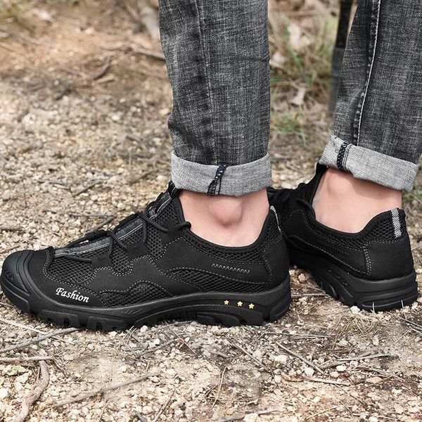 

sandals lightweight 2021 heren breathable sandles summer low sandalias for red shoe para running sneakers men zapatillas canvas, Black