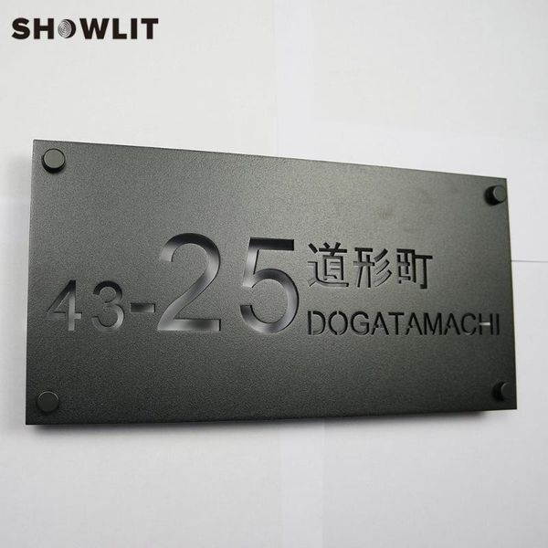 

black/grey stainless steel name plaque family sign other door hardware