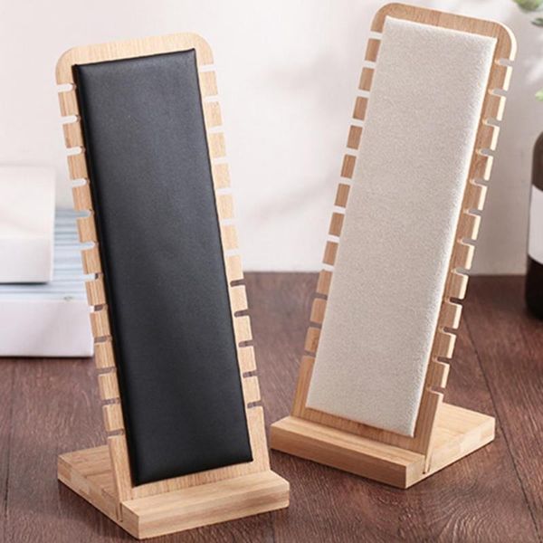 

jewelry pouches, bags detachable bamboo display stand necklace pendant shelf holder organizer bracelet chain, Pink;blue