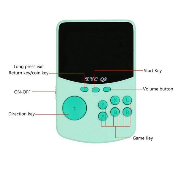 

retro handheld video games console for nes\snes\mame\md\gba xyc q8 arcade game 20ce portable players