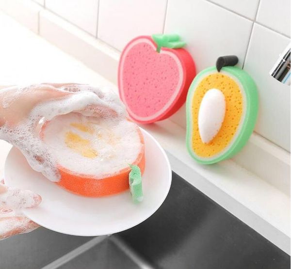 Magic wipe fruit shape ispessita spugna in microfibra panno per la pulizia piatto straccio paglietta accessori per la cucina GF896