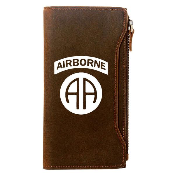 

wallets arrival airborne design holder package genuine leather zipper wallet men long clutch purse, Red;black