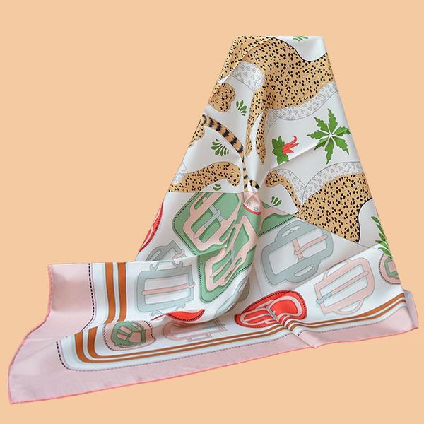 

scarves huajun 2 store||lady color matching "les leopards modernes wash" 90 silk scarf, twill printing, anti-wrinkle, handmade sti, Blue;gray