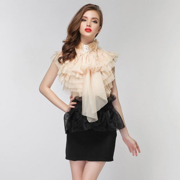 

flounce womens shirt shoulder tied neck floral blouse pink ruffle sleeveless chiffon blouses women summer casual elegant, White