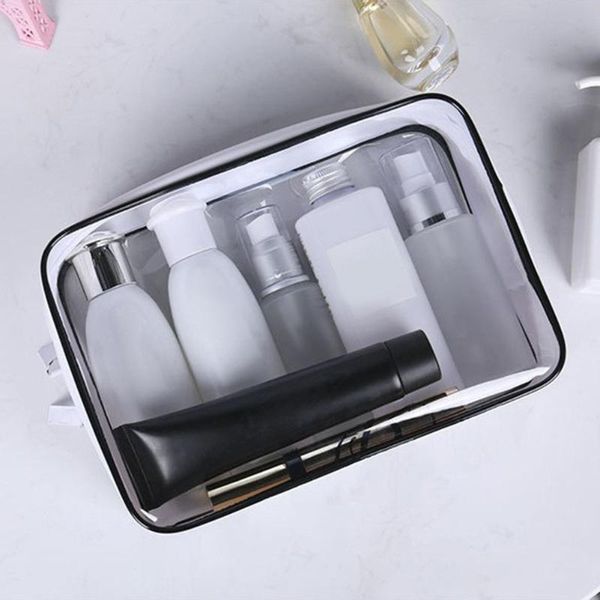 

transparent pvc storage bags travel organizer clear makeup bag beautician cosmetic beauty case toiletry wash & cases
