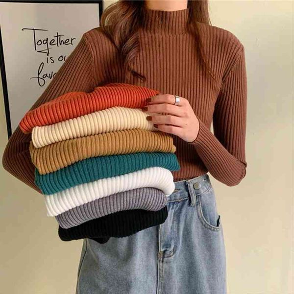 

autumn winter knitted sweater women autumn winter korean turtleneck long sleeve pullover female jumper green knitwear, White;black