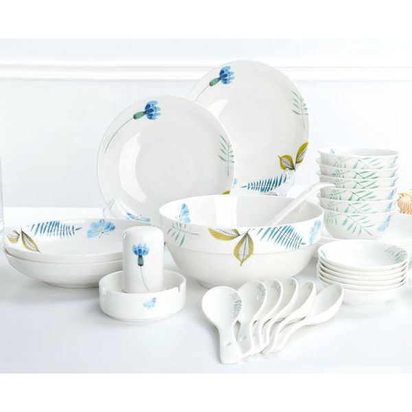 

dinnerware sets nordic kitchen elegant set plates bowls full dining table ceramic bone china dinner