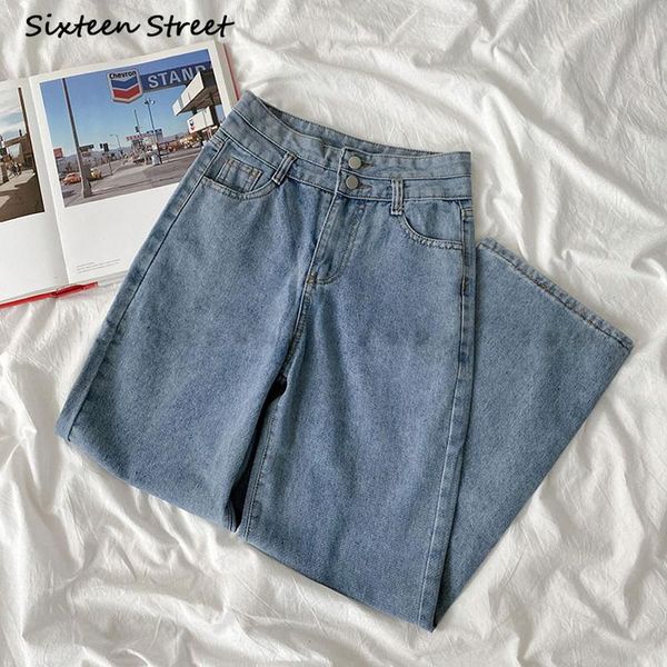 

women's jeans for women korean style trousers high waisted wide leg vintage y2k pants boyfriend baggy quality 2021, Blue