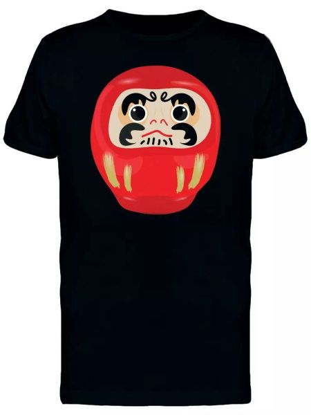 

japanese red daruma doll tee men's -image by shutterstock, White;black