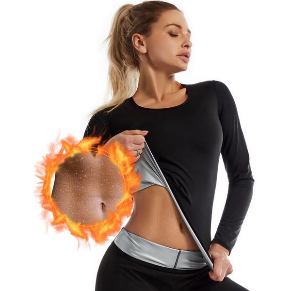 

yoga outfit women sauna shrit with sleeves gym sweat suit weight loss vest fitness slimming body shaper training workout