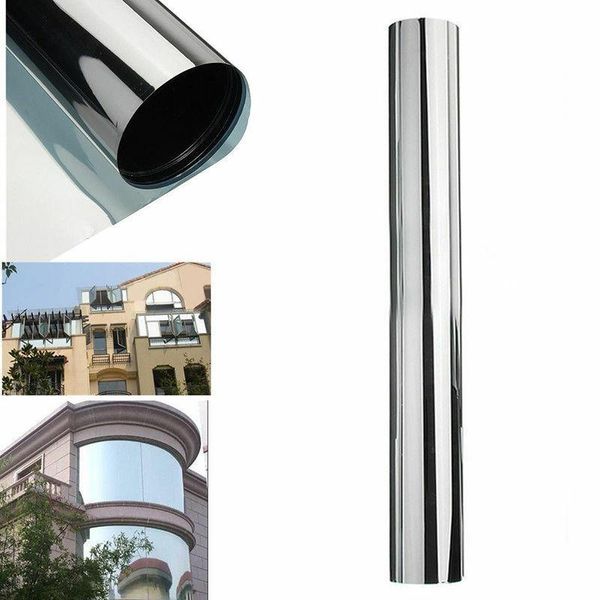 

1/3/5 sheet pack silver decorative window film, one way solar mirror effect, privacy home bedroom heat control, 50x152cm car sunshade
