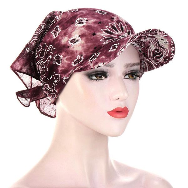

wide brim hats women cotton head scarf visor hat with sunhat summer beach uv protection breathable sun female casual flower cap, Blue;gray
