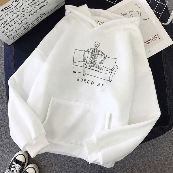 

men's hoodies & sweatshirts autumn/winter hoodie funny halloween skull paralyzed print fashion casual sportswear punk couple wear long-, Black