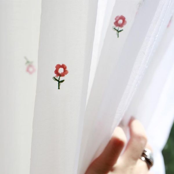 

white sheer curtain for girls room bedroom floral pattern tulle living balcony drape custom made x097#40 & drapes