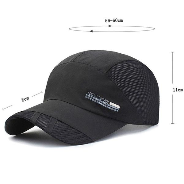 

outdoor hats adjustable back cover sportswear baseball cap golf hat sunshade quick dry mesh headwear, Black;white