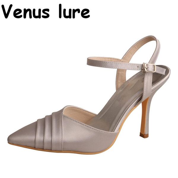 

dress shoes wedopus grey heel wedding pointed for bride slingback 9.5cm, Black