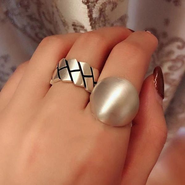 

cluster rings todorova minimalist large ball smooth for women fashion creative geometric round party jewelry gifts, Golden;silver