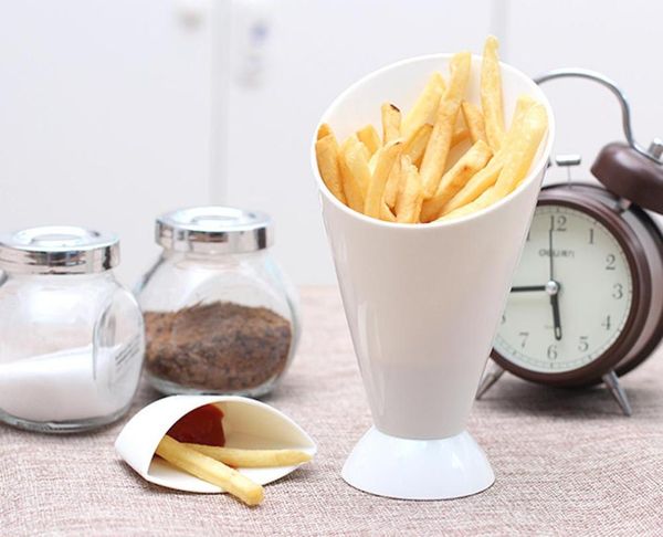 

bowls french fries cup salad bowl simple practical home kitchen potato tool tableware creative 2 in 1 fry cone with dipping