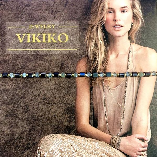 

beaded, strands vikiko japanese natural moonstone crystal niche ins personality girl simple small bracelet girlfriend gift, Black