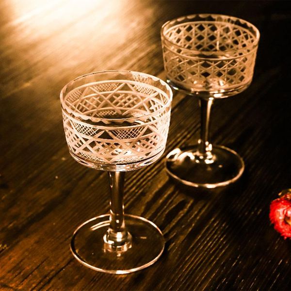 

wine glasses martini glass bohemia handmade crystal carved cocktail juice cup sweet wide mouth margarita bar drinkware