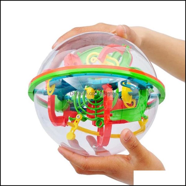 Juegos de rompecabezas Gifts100 Barriers Labyrinth Magic Intellect Ball Balance Maze Perplexus Toy Juguetes para niños 3D Puzzle Brinquedos Drop Deli