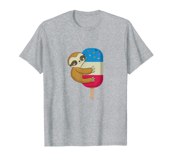 

4th of july love sloths t shirt for women fourth sloth t-shirt, White;black