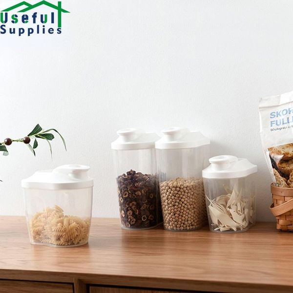 

storage bottles & jars kitchen plastic transparent sealed cereal snack box dried fruit tank with lid for easy stockpile of daily necessities